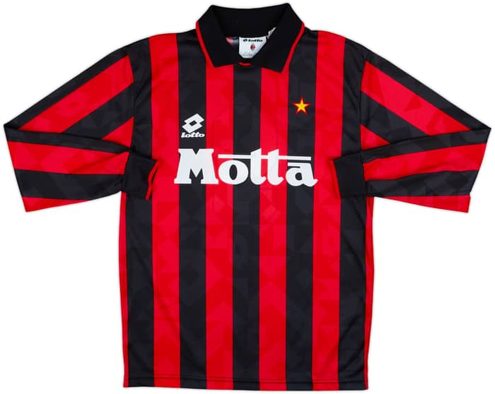 Camiseta de local L/S del AC Milan 1990-91 #9 - 9/10 - (S)