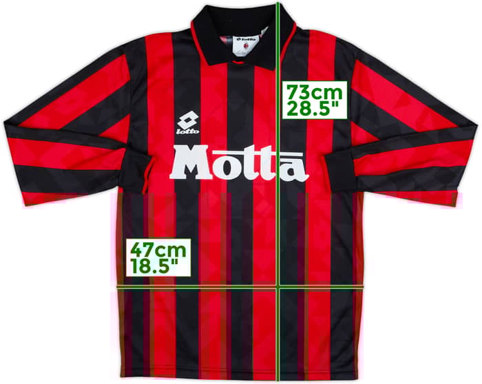Camiseta de local L/S del AC Milan 1990-91 #9 - 9/10 - (S)