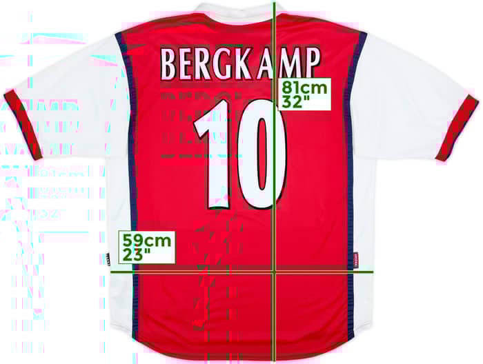 1999-00 Arsenal Home Shirt Bergkamp #10 - 9/10 - (XL)