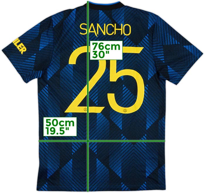 2021-22 Manchester United Third Shirt Sancho #25 - 9/10 - (M)