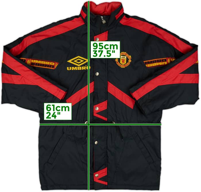1994-95 Manchester United Umbro Padded Bench Coat - 8/10 - (M)