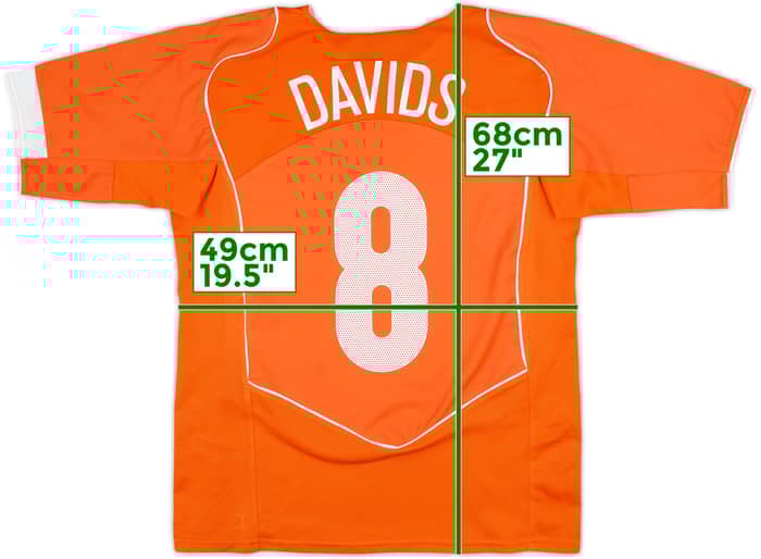 2004-06 Netherlands Home Shirt Davids #8 - 9/10 - (M)