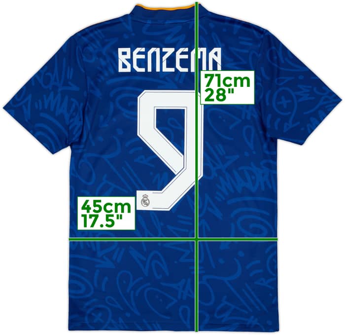 2021-22 Real Madrid Away Shirt Benzema #9 - 6/10 - (S)