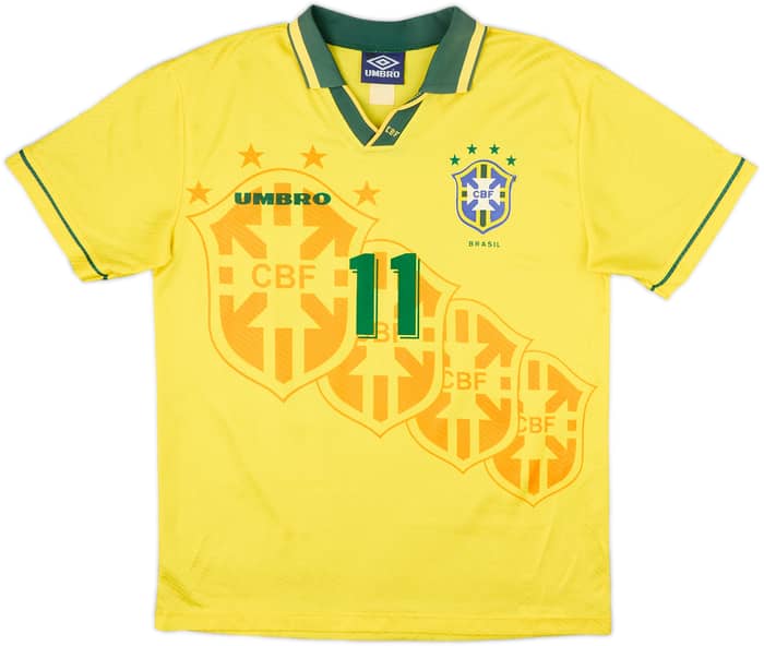 1994 Brazil Home Shirt Romario #11 - 6/10 - (L)