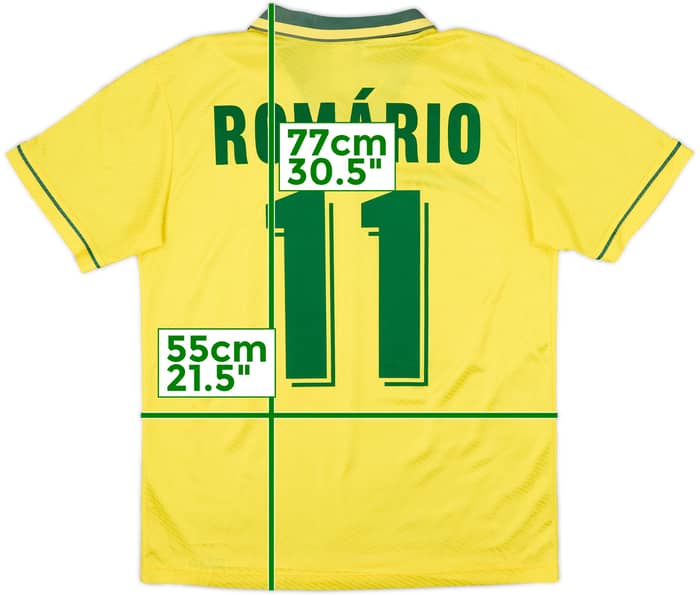 1994 Brazil Home Shirt Romario #11 - 6/10 - (L)