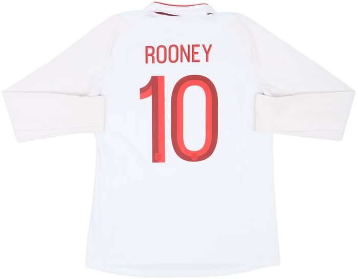 2012-13 England Home L/S Shirt Rooney #10 - 8/10 - (L)