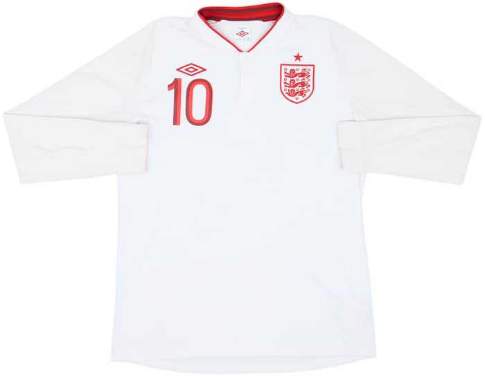 2012-13 England Home L/S Shirt Rooney #10 - 8/10 - (L)