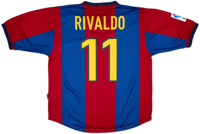 1998-00 Barcelona Home Shirt Rivaldo #11 - 8/10 - (L)