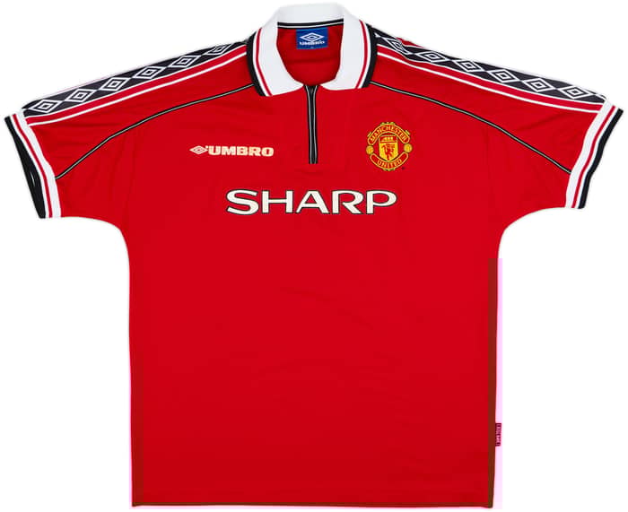 1998-00 Manchester United Home Shirt Cole #9 - 6/10 - (XL)
