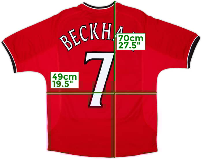 2000-02 Manchester United Home Shirt Beckham #7 - 8/10 - (Y)