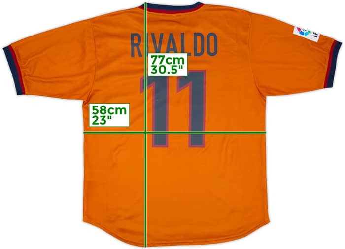 1998-00 Barcelona Third Shirt Rivaldo #11 - 9/10 - (L)