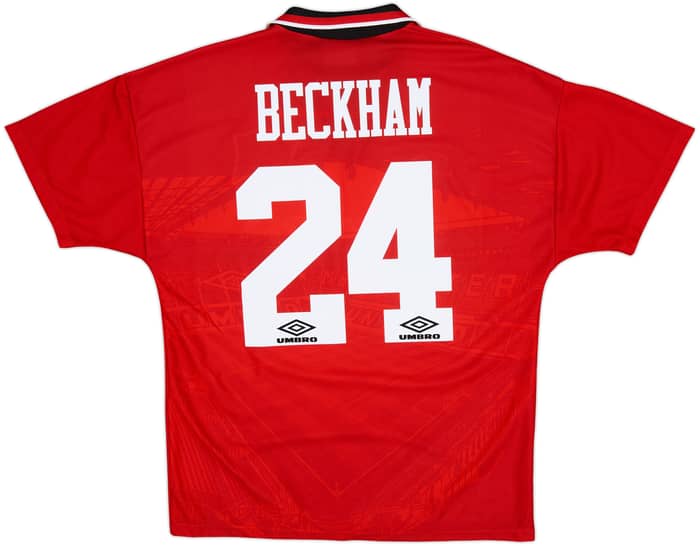 1994-96 Manchester United Home Shirt Beckham #24 - 7/10 - (M)