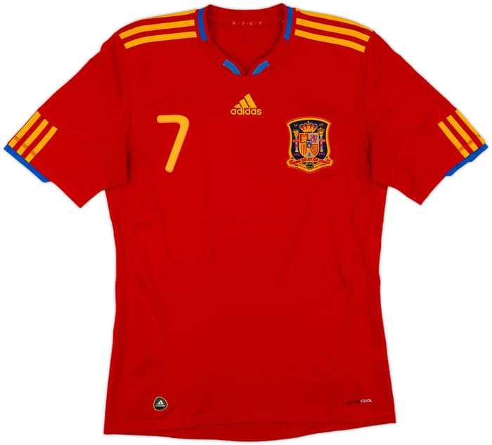2009-10 Spain Home Shirt David Villa #7 - 6/10 - (M)
