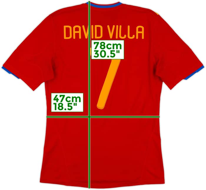 2009-10 Spain Home Shirt David Villa #7 - 6/10 - (M)