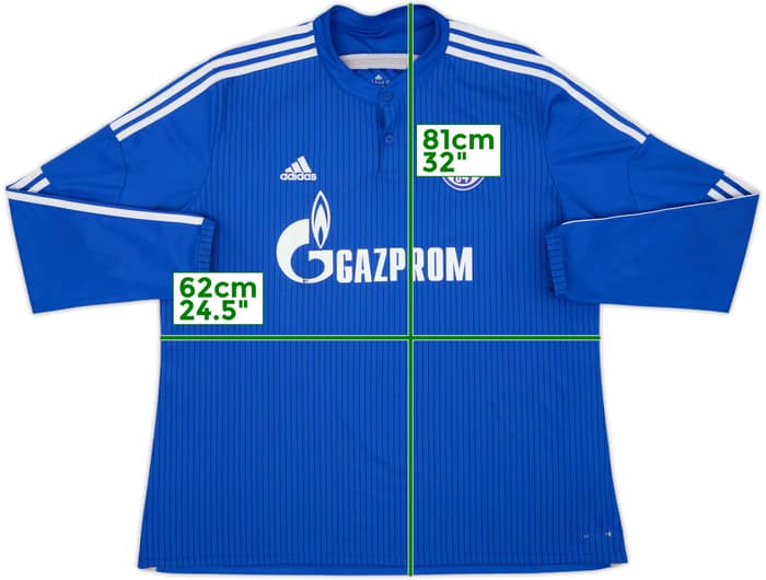 2014-16 Schalke Home L/S Shirt - 6/10 - (XXL)