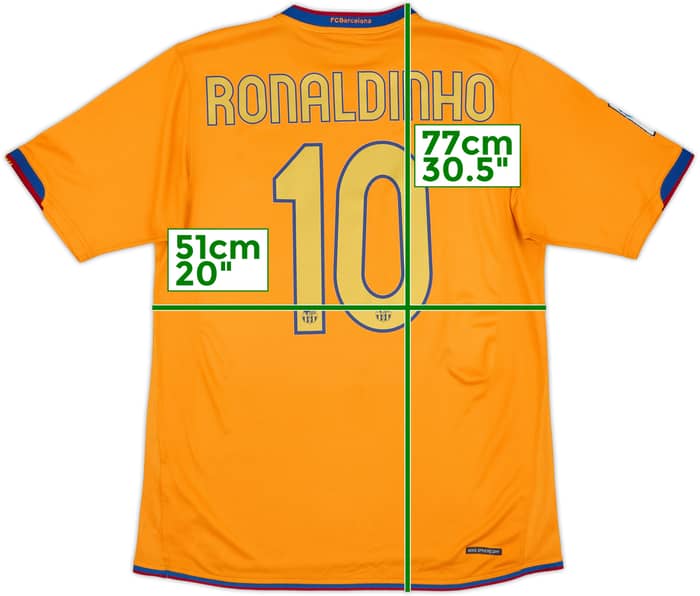 2006-08 Barcelona Away Shirt Ronaldinho #10 - 7/10 - (M)