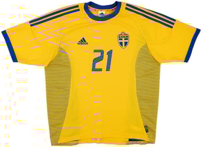 2002-03 Sweden Home Shirt Ibrahimovic #21 - 8/10 - (L)