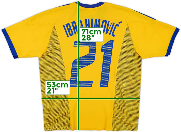 2002-03 Sweden Home Shirt Ibrahimovic #21 - 8/10 - (L)