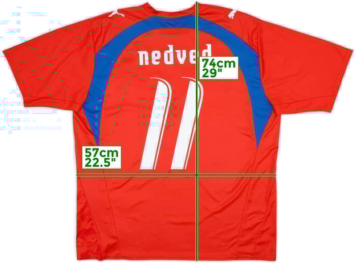 2006-08 Czech Republic Basic Home Shirt Nedved #11 - 6/10 - (XL)
