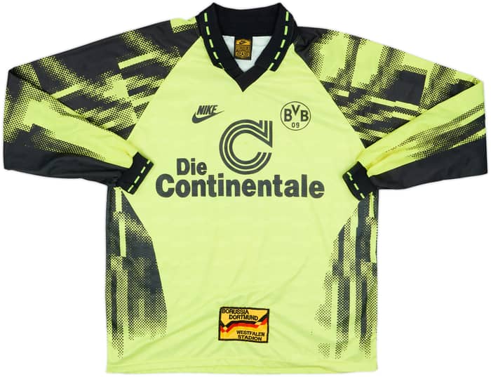 1992-93 Borussia Dortmund Home L/S Shirt #9 - 8/10 - (XL)