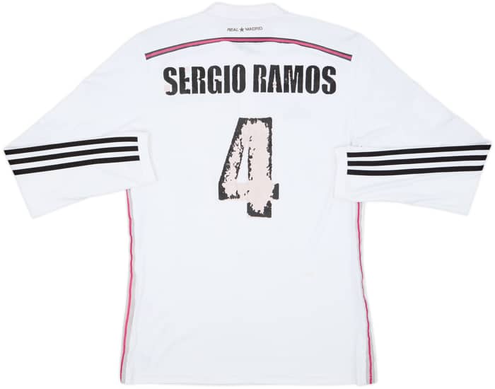 2014-15 Real Madrid Home L/S Shirt Sergio Ramos #4 - 4/10 - (M)