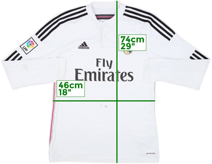2014-15 Real Madrid Home L/S Shirt Sergio Ramos #4 - 4/10 - (M)