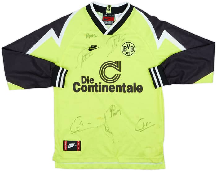 1995-96 Borussia Dortmund Signed Home L/S Shirt - 7/10 - (L.Boys)