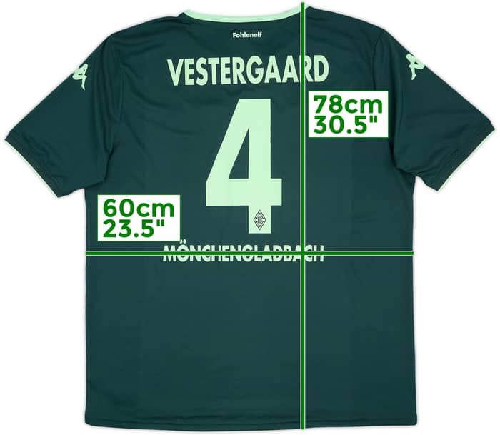 Camiseta de visitante del Borussia Monchengladbach 2015-16 Vestergaard #4 - 6/10 - (XXL)