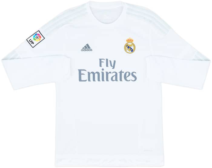 2015-16 Real Madrid Home L/S Shirt Bale #11 - 8/10 - (M)