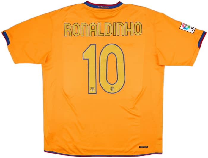 2006-08 Barcelona Away Shirt Ronaldinho #10 - 10/10 - (XL)