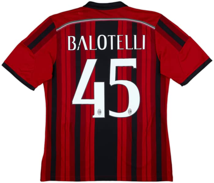 2014-15 AC Milan Home Shirt Balotelli #45 - 8/10 - (L)