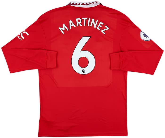2022-23 Manchester United Home L/S Shirt Martinez #6 - 8/10 - (L)