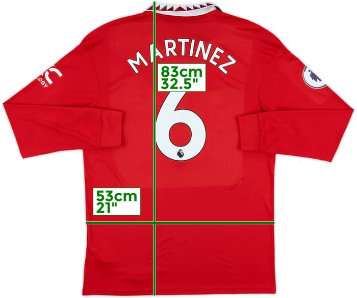 2022-23 Manchester United Home L/S Shirt Martinez #6 - 8/10 - (L)