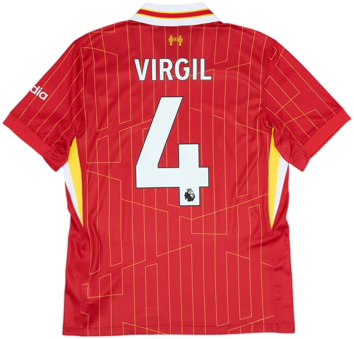 2024-25 Liverpool Home Shirt Virgil #4 - 9/10 - (M)