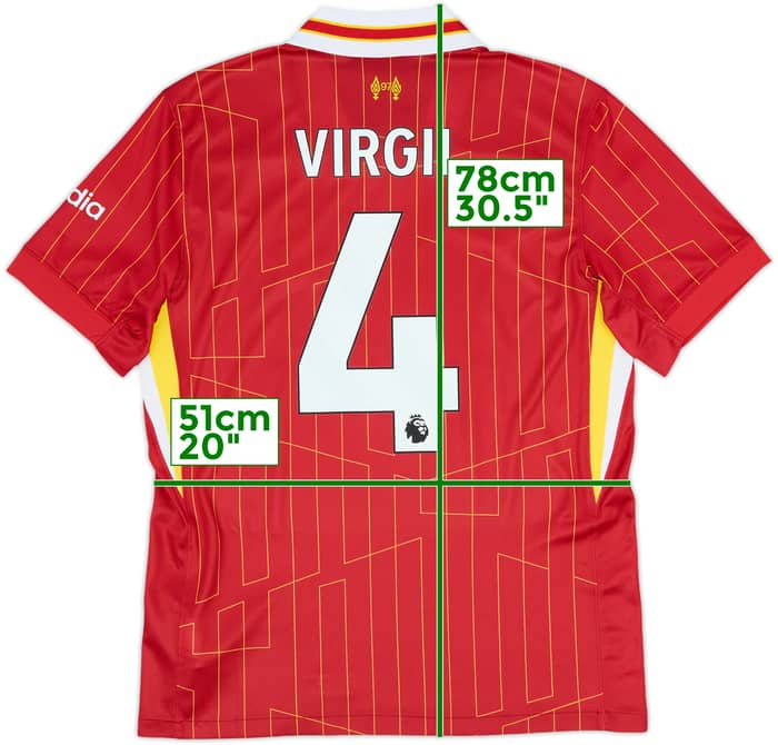 2024-25 Liverpool Home Shirt Virgil #4 - 9/10 - (M)