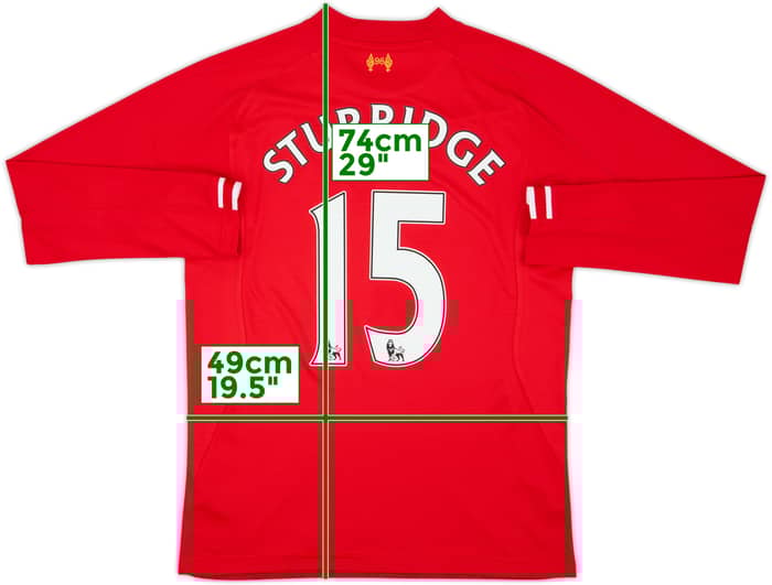 2013-14 Liverpool Home L/S Shirt Sturridge #15 - 8/10 - (M)
