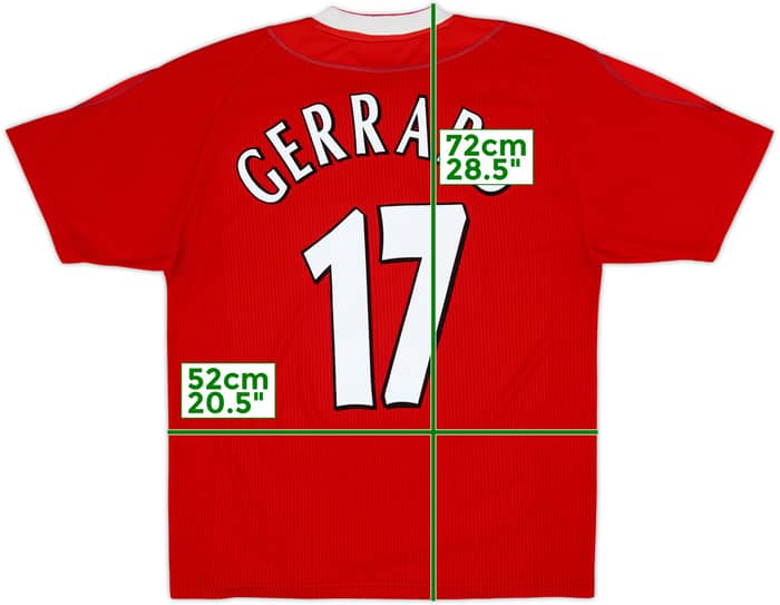 2002-04 Liverpool Home Shirt Gerrard #17 - 8/10 - (M)