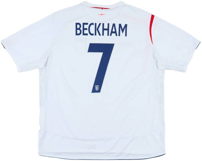 2005-07 England Home Shirt Beckham #7 - 7/10 - (3XL)