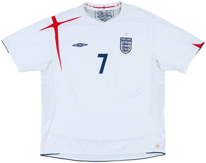 2005-07 England Home Shirt Beckham #7 - 7/10 - (3XL)