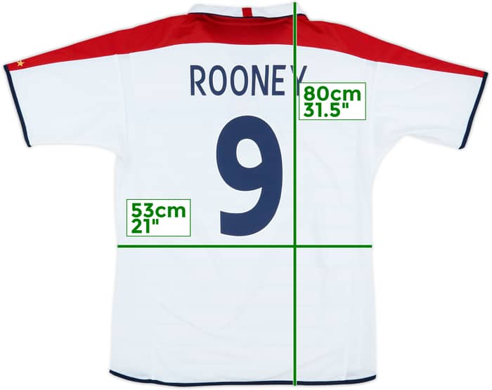 2003-05 England Home Shirt Rooney #9 - 7/10 - (L)