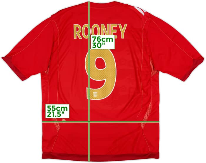 2006-08 England Away Shirt Rooney #9 - 5/10 - (XL)