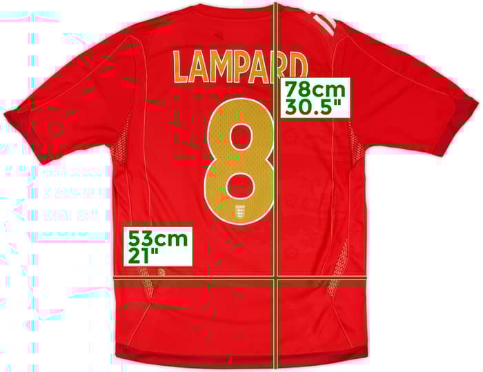 2006-08 England Away Shirt Lampard #8 - 6/10 - (L)