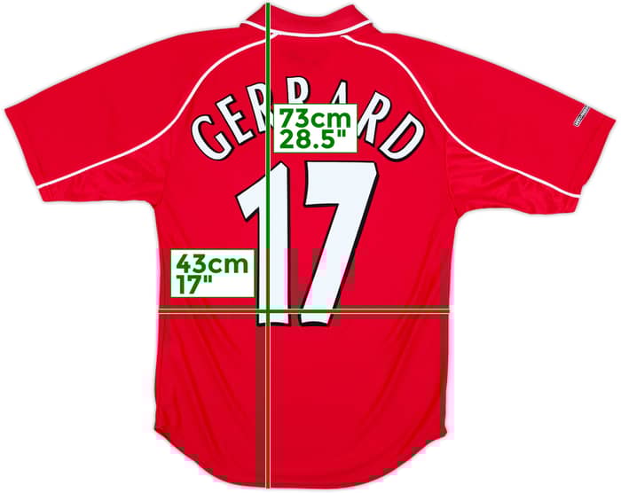 2000-02 Liverpool Home Shirt Gerrard #17 - 8/10 - (XL.Boys)