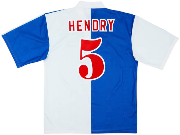 1996-98 Blackburn Home Shirt Hendry #5 - 8/10 - (XL)