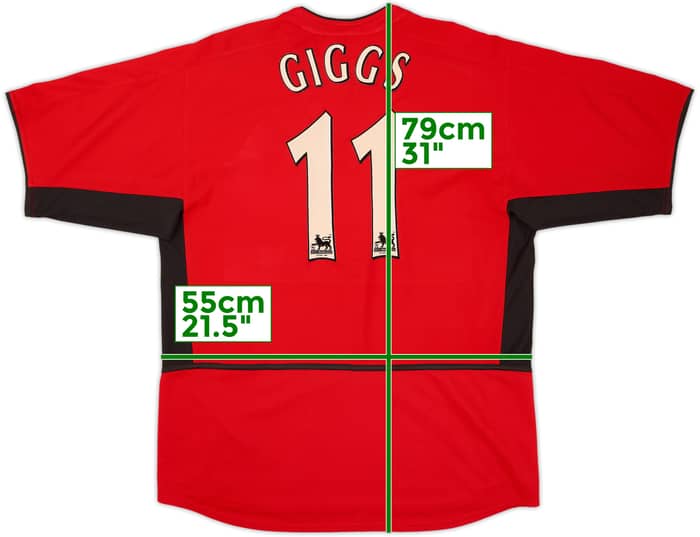 2002-04 Manchester United Home Shirt Giggs #11 - 6/10 - (L)