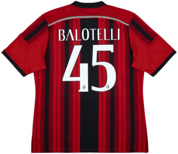 2014-15 AC Milan Home Shirt Balotelli #45 - 8/10 - (XL)