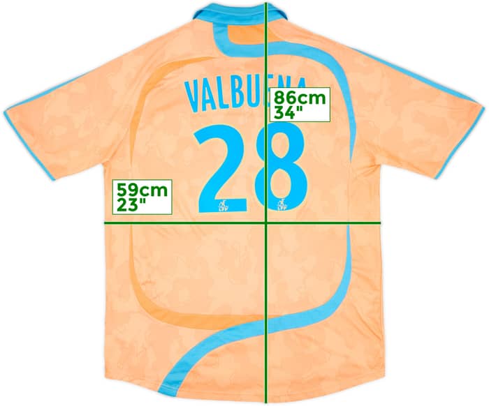 2007-08 Olympique de Marsella Tercera Camiseta Valbuena #28 - 8/10 - (XL)