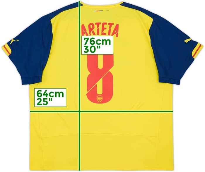 2014-15 Arsenal Away Shirt Arteta #8 - 8/10 - (XXL)