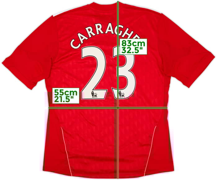 2010-12 Liverpool Home Shirt Carragher #23 - 9/10 - (XL)