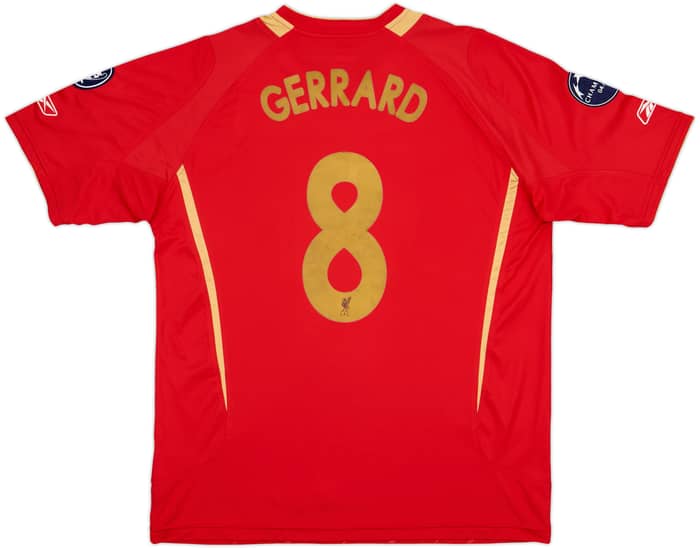 2005-06 Liverpool CL Home Shirt Gerrard #8 - 7/10 - (L)